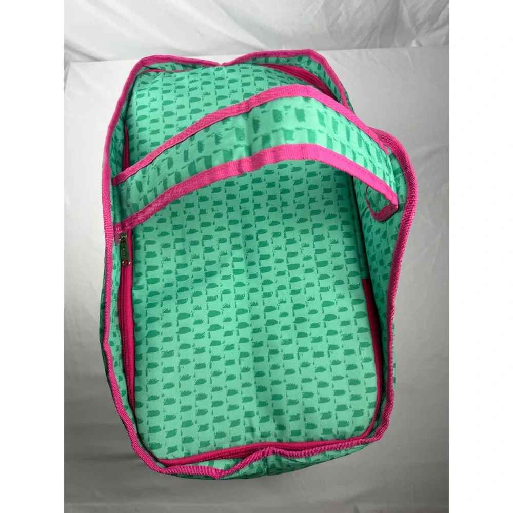 Tupperware Tropical Hibiscus Insulated Cooler Tote Beach Bag Large Green Pink